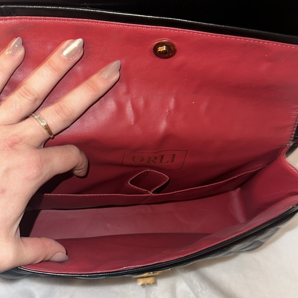 Orli Black Purse with an authentic Chanel Camelia Flower - Picture 8 of 10